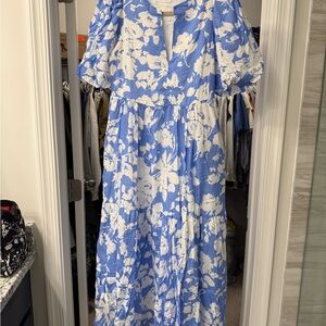 Tuckernuck Blue and White Floral Maxi Dress